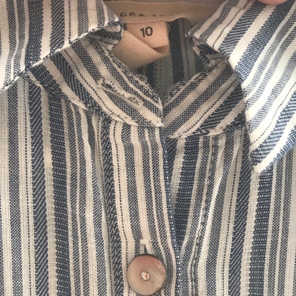 Rebecca Taylor Striped Ruffle Tie Dress - Picture 3 of 3